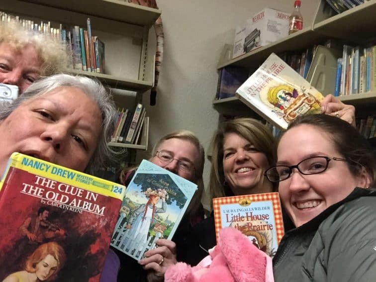 Teachers in library